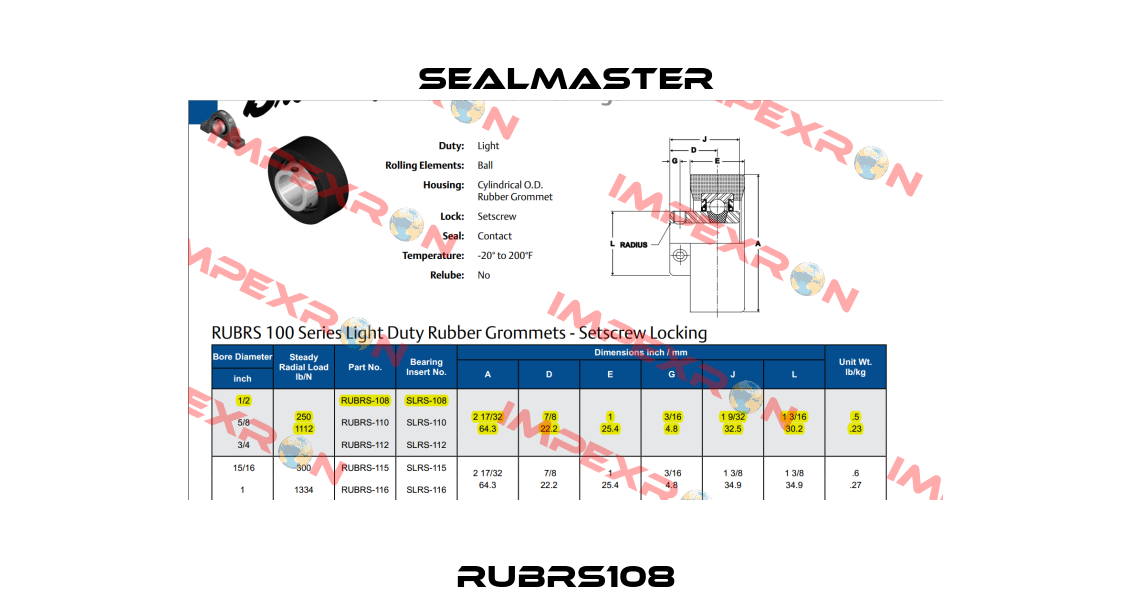 RUBRS108 SealMaster