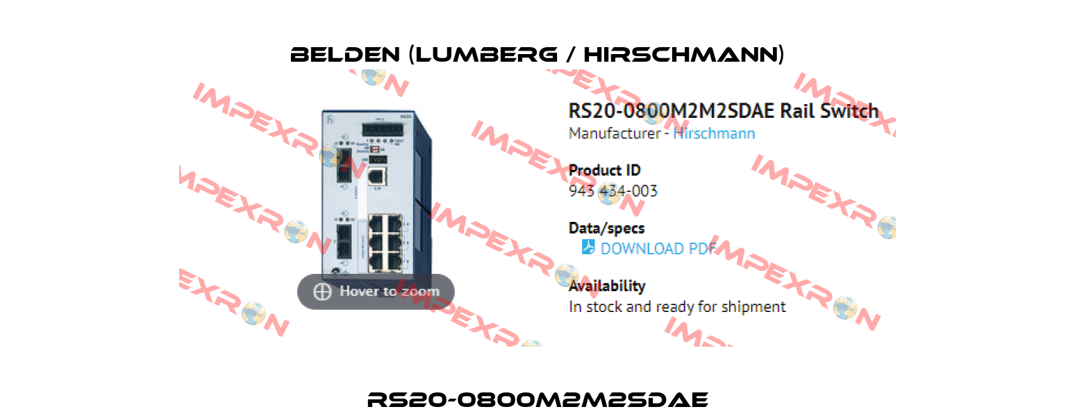 RS20-0800M2M2-SDAE Belden (Lumberg / Hirschmann)