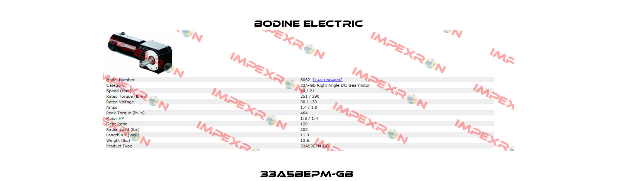33A5BEPM-GB  BODINE ELECTRIC