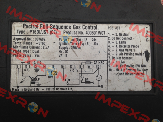 E41-01600-06,  P16 DI,  400601/V07 Pactrol