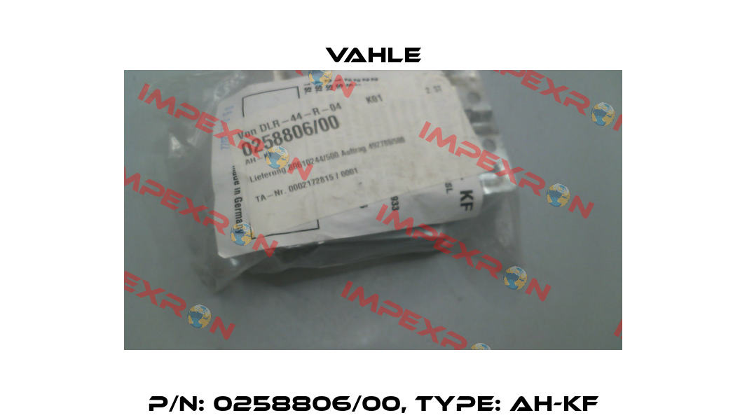 P/n: 0258806/00, Type: AH-KF Vahle