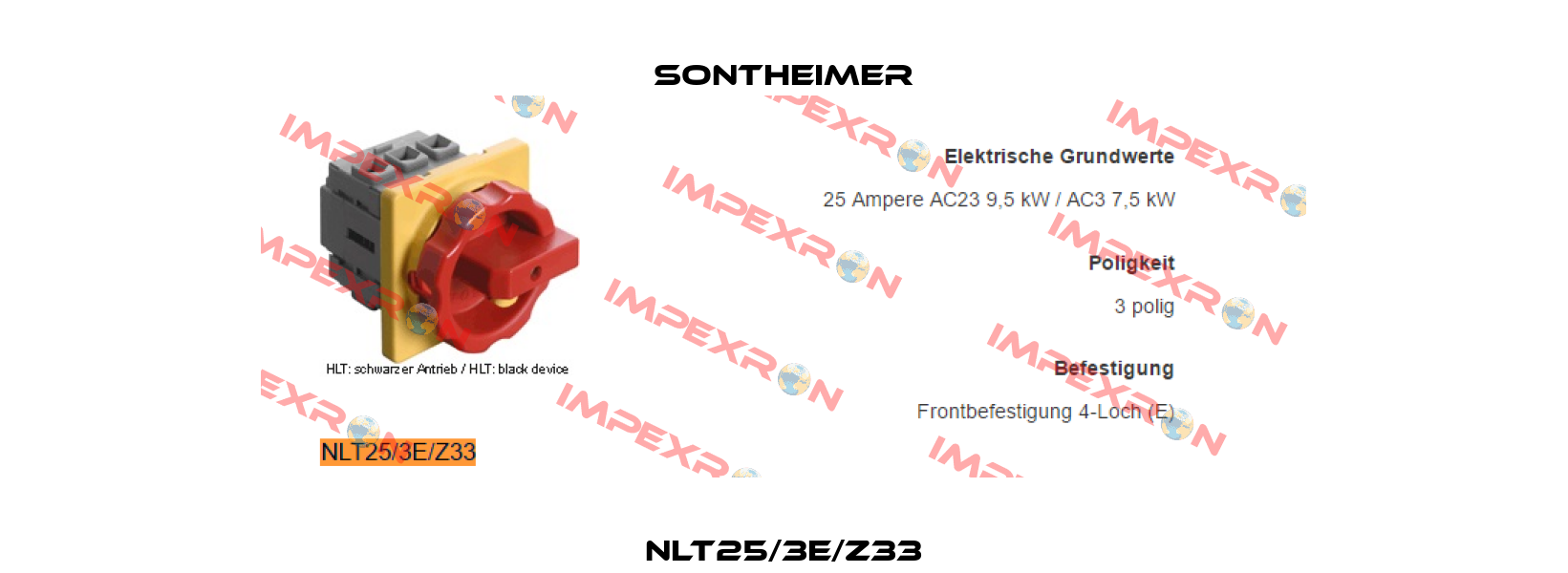 NLT25/3E/Z33 Sontheimer